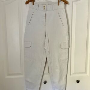 Wilfred Free White Button-Up Modern Cargo Pant | Size 8